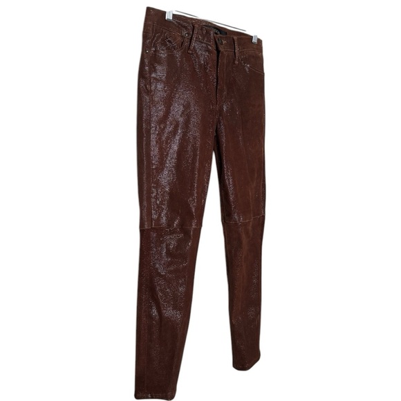 Goldsign Brown Leather Pants size 28 - Picture 2 of 12